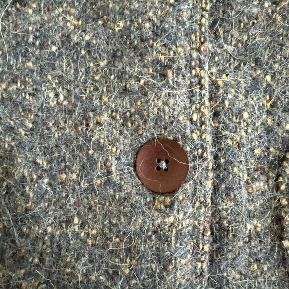 Zara Baby Girl Wool Blend Textured Weave Peter Pan Coat Size 12-18 Months Blue - Picture 4 of 9